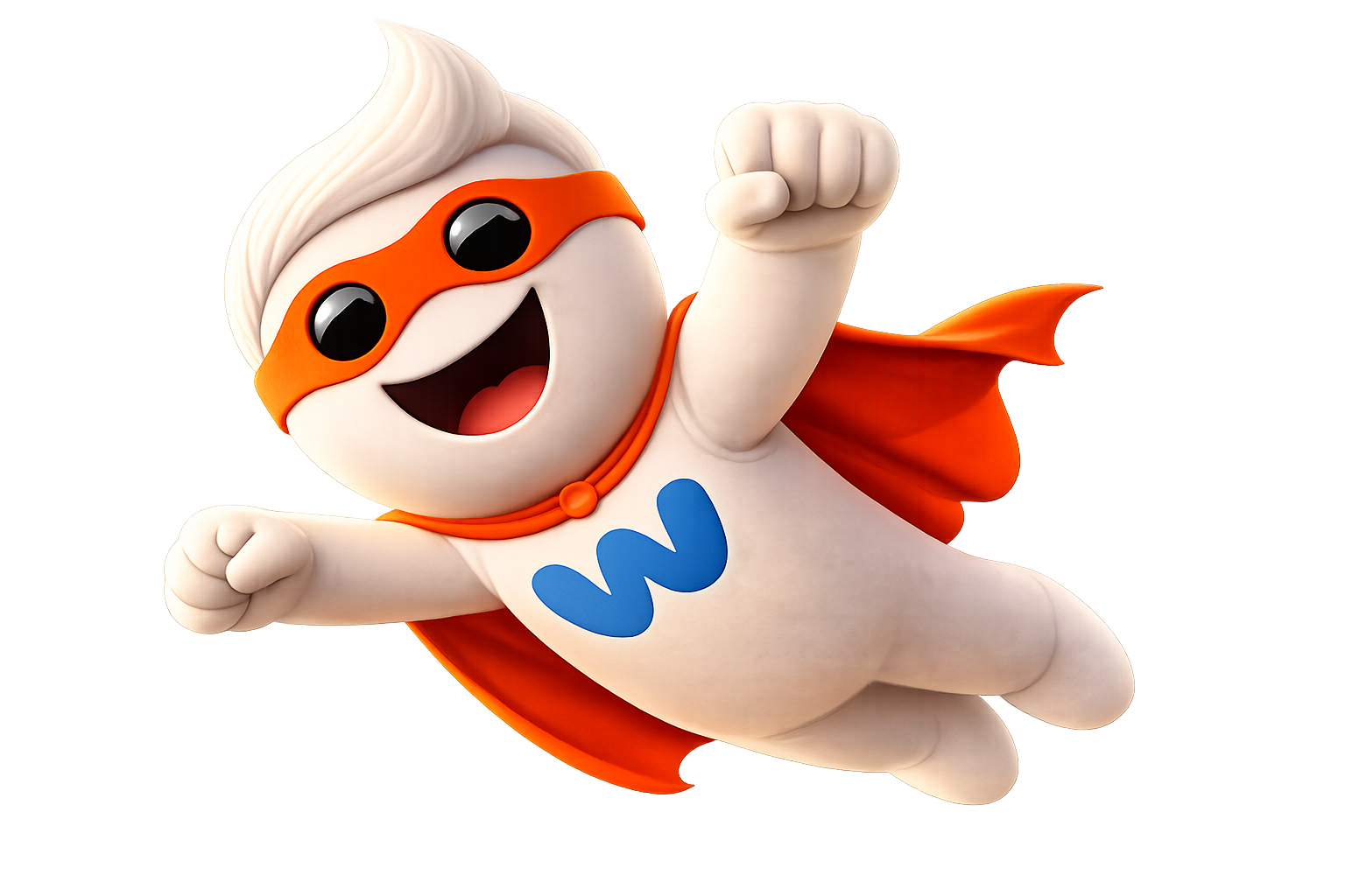 Mr. Wow, la mascota de Crediwow, volando